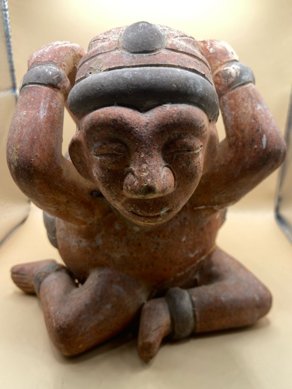 Handcrafted AztecTerracotta Figurine Accent - Rustic Red Home Art